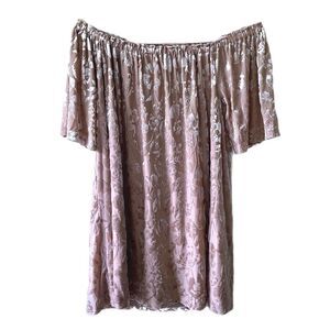 Forever 21 Floral Brocade Off Shoulder Velvet Tunic Women's Size Small